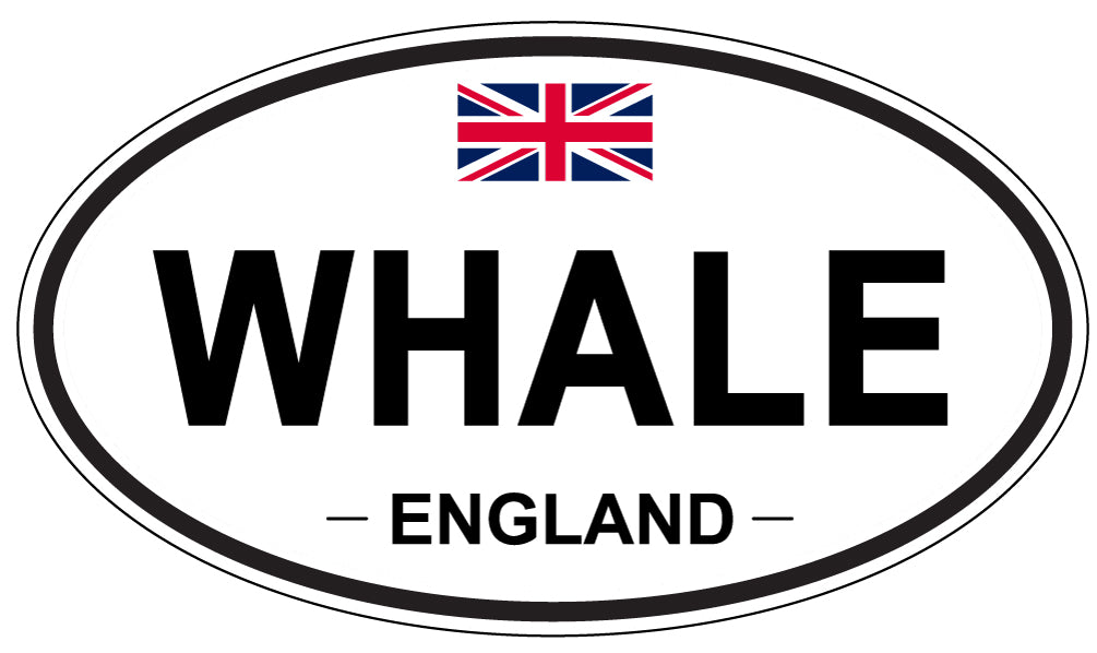 WHALE, ENGLAND - Oval Sticker