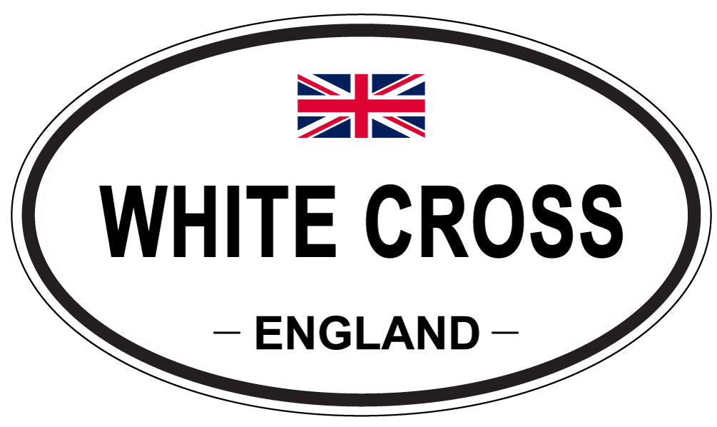 WHITE CROSS, ENGLAND - Oval Sticker