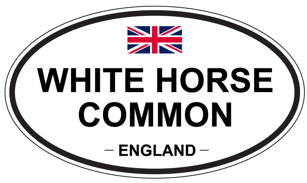 WHITE HORSE COMMON, ENGLAND - Oval Sticker