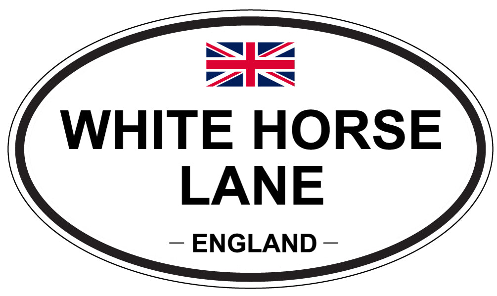 WHITE HORSE LANE, ENGLAND - Oval Sticker