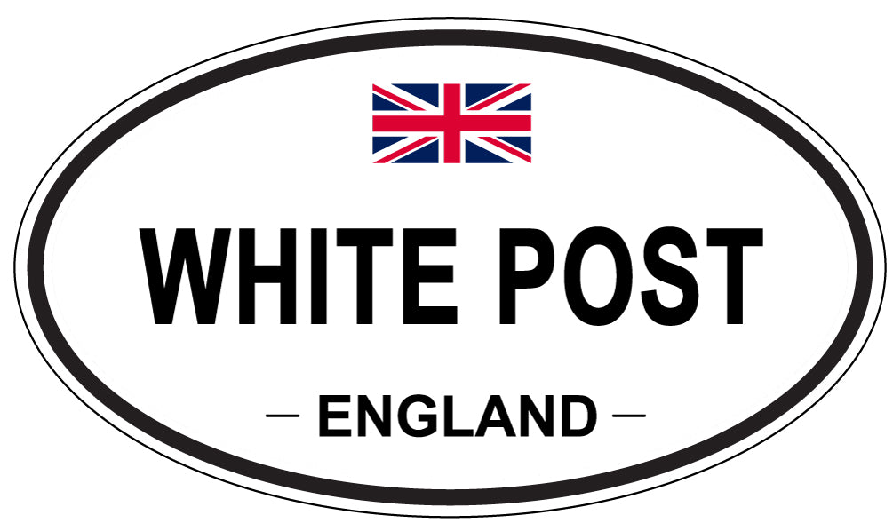 WHITE POST, England - Oval Magnet