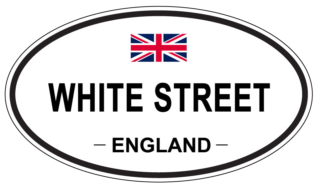 WHITE STREET, England - Oval Magnet
