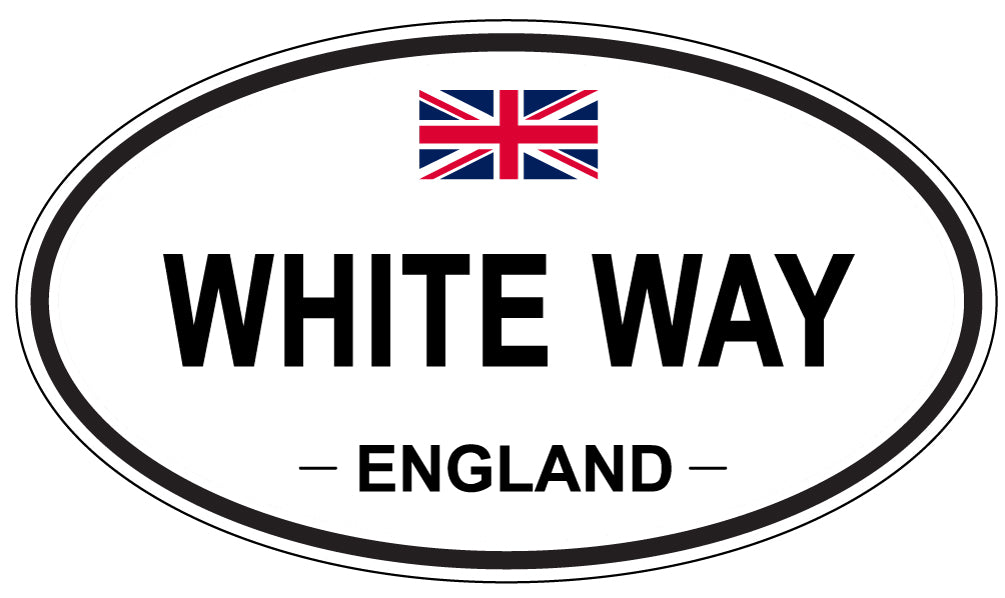 WHITE WAY, England - Oval Magnet