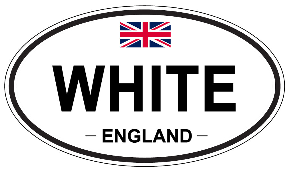 WHITE, England - Oval Magnet