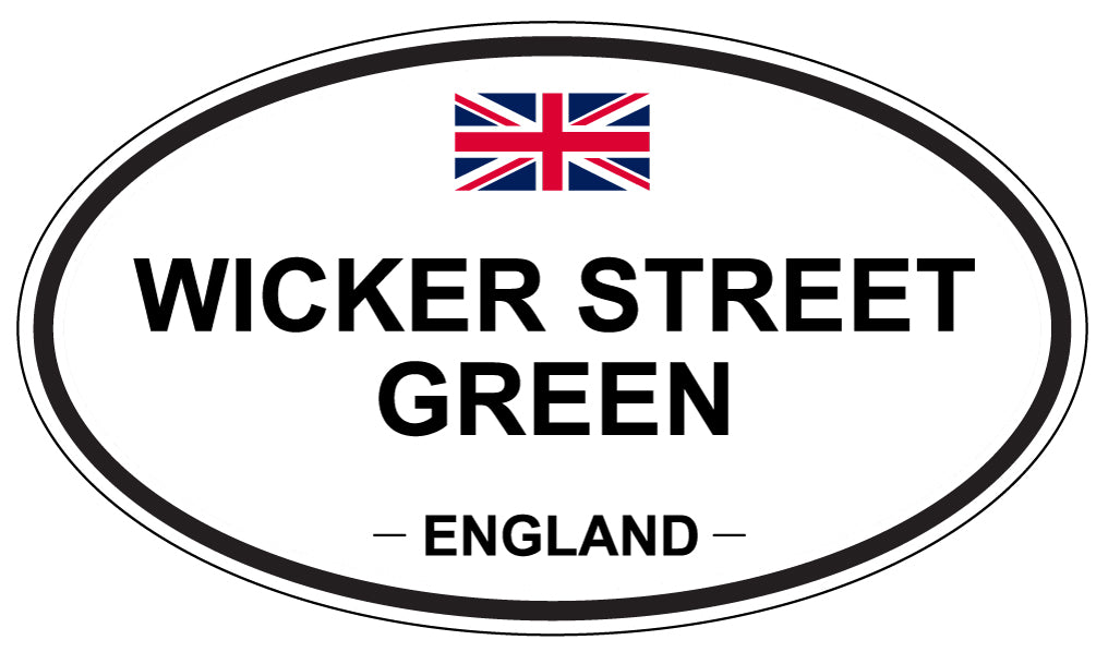 WICKER STREET GREEN, ENGLAND - Oval Sticker