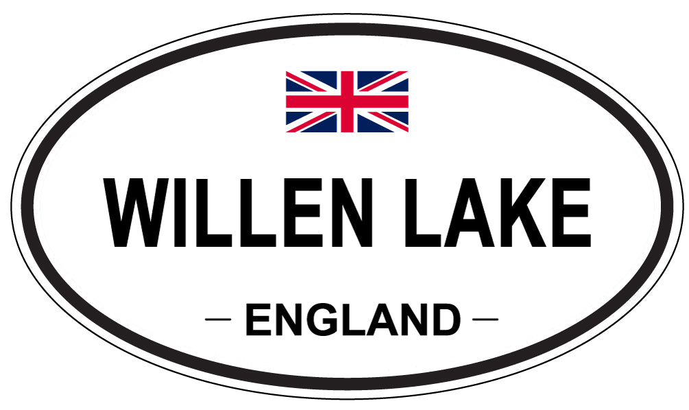 WILLEN LAKE, ENGLAND - Oval Sticker