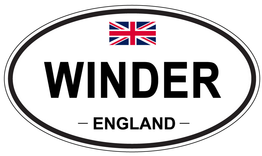 WINDER, ENGLAND - Oval Sticker