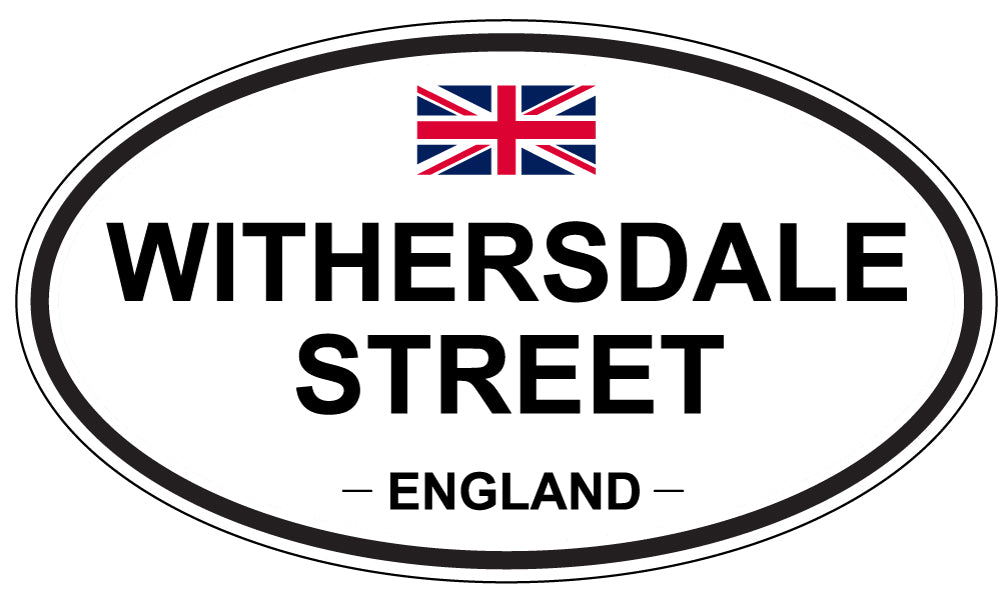 WITHERSDALE STREET, ENGLAND - Oval Sticker