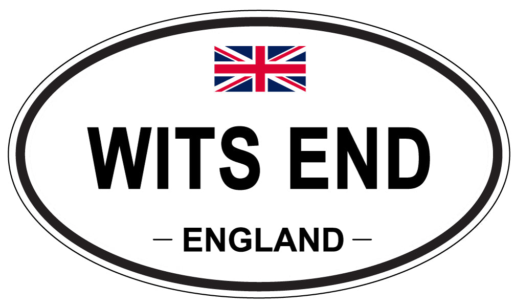 WITS END, ENGLAND - Oval Sticker