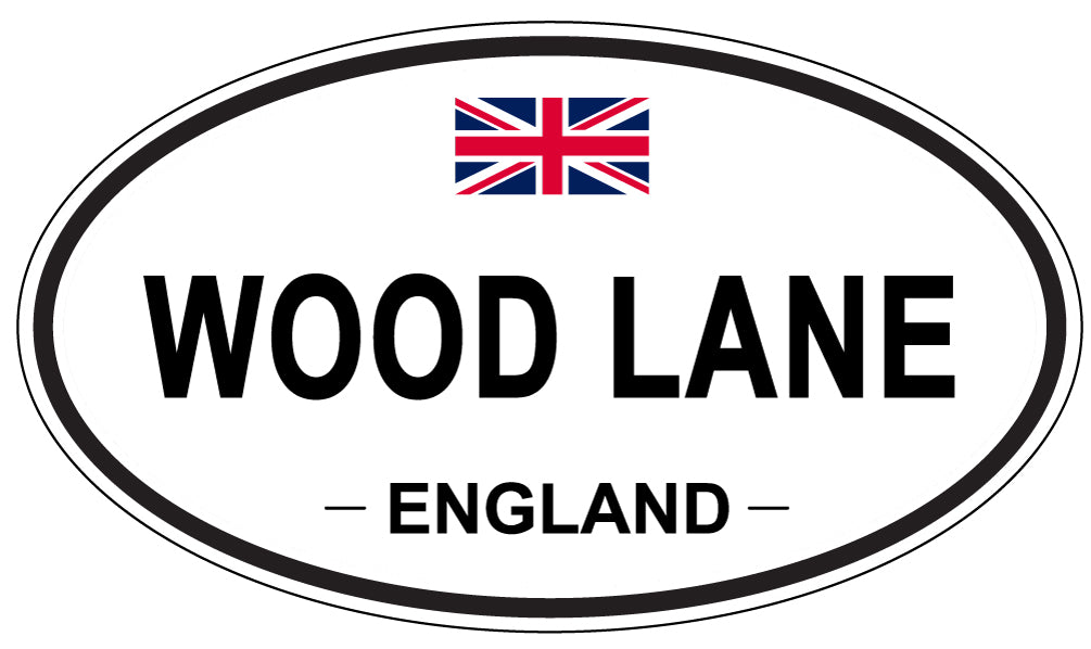 WOOD LANE, ENGLAND - Oval Sticker