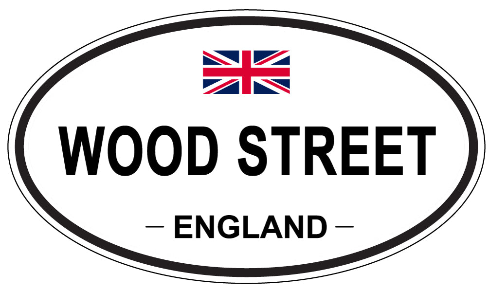 WOOD STREET, ENGLAND - Oval Sticker