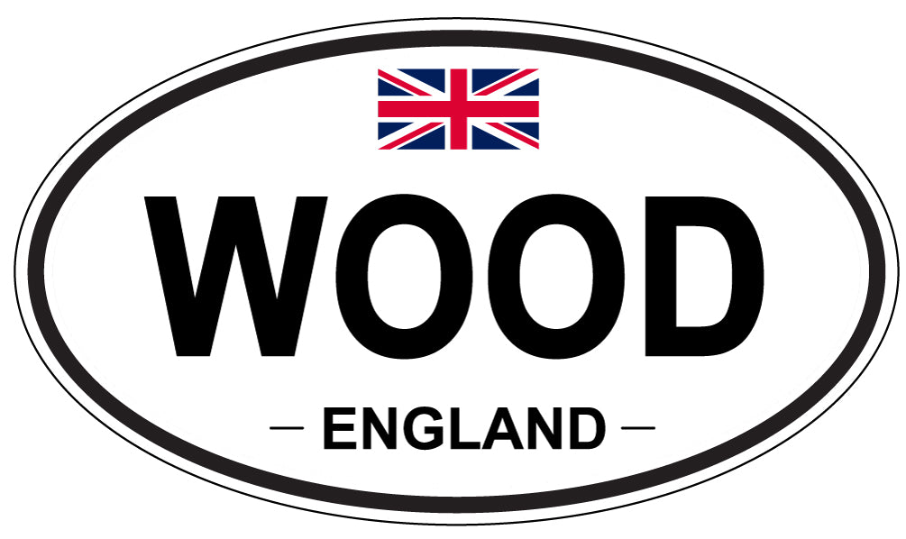 WOOD, ENGLAND - Oval Sticker