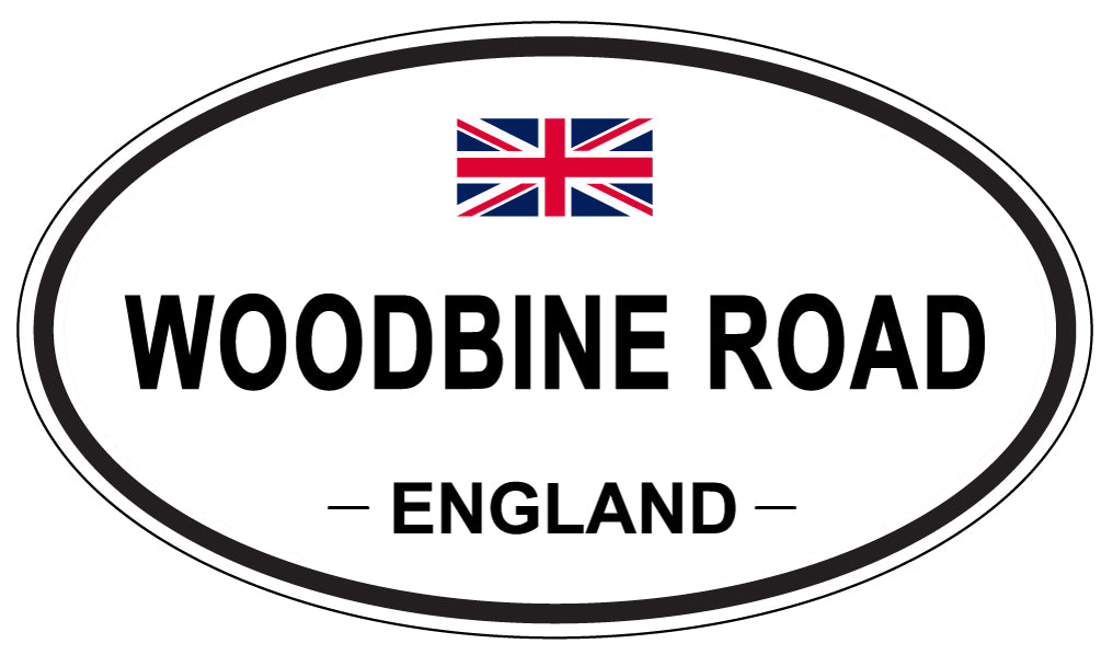 WOODBINE ROAD, ENGLAND - Oval Sticker