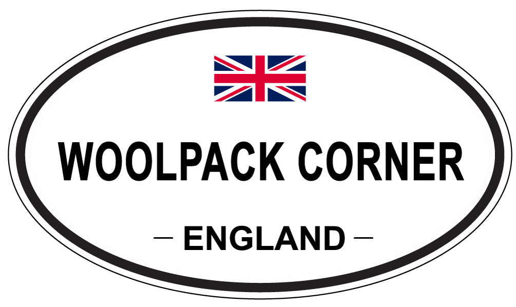 WOOLPACK CORNER, ENGLAND - Oval Sticker