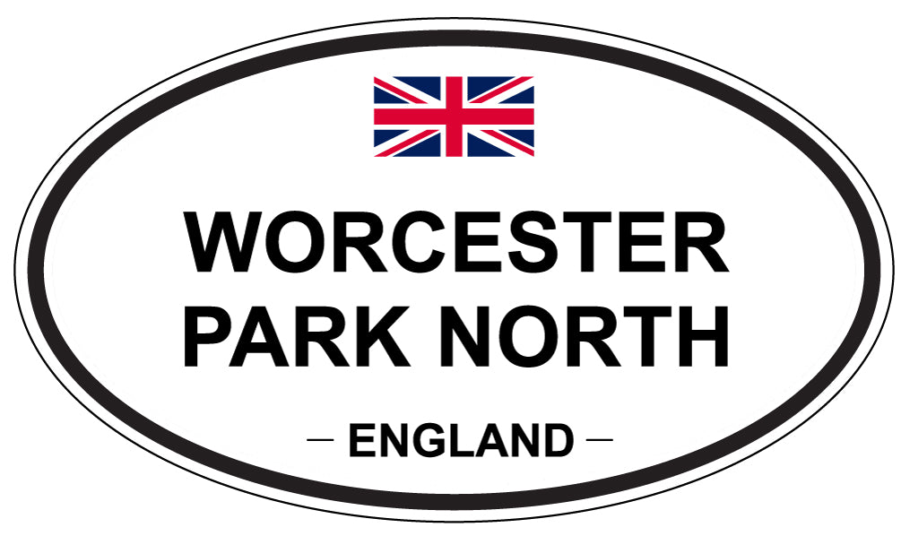 WORCESTER PARK NORTH, ENGLAND - Oval Sticker