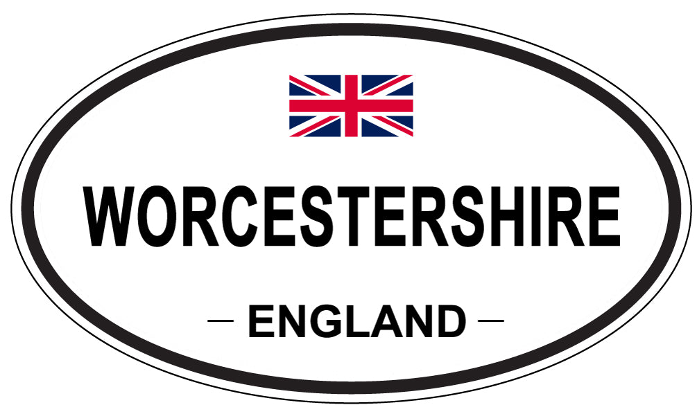 WORCESTERSHIRE, ENGLAND - Oval Sticker