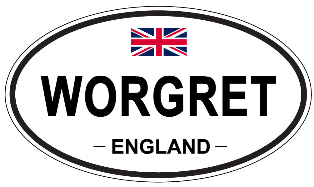 WORGRET, ENGLAND - Oval Sticker