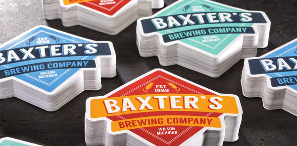 Custom die-cut brewery decals