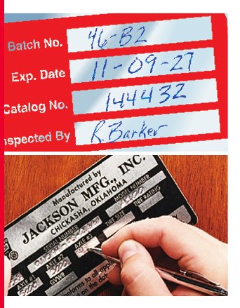 Embossable Aluminum and Write-On Decals — Stock Shapes