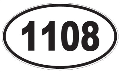1108 - Oval Sticker