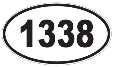 1338 - Oval Sticker