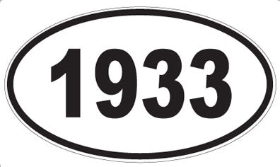 1933 - Oval Sticker