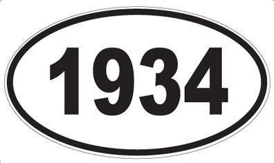 1934 - Oval Sticker