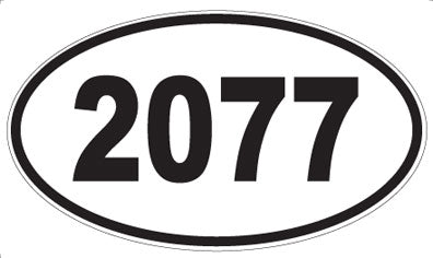 2077 - Oval Sticker