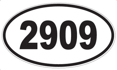 2909 - Oval Sticker