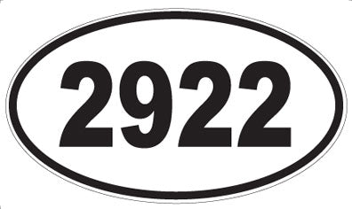 2922 - Oval Sticker