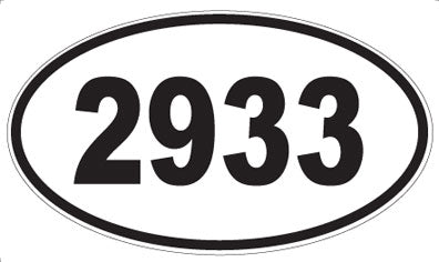 2933 - Oval Sticker