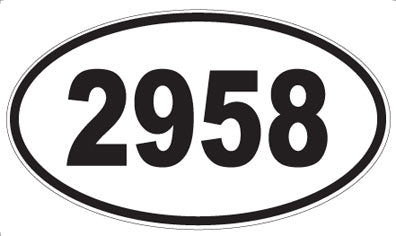 2958 - Oval Sticker