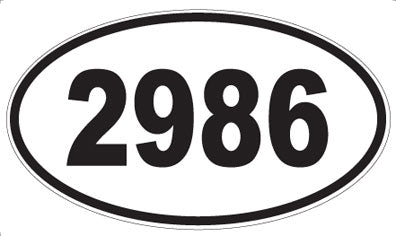 2986 - Oval Sticker
