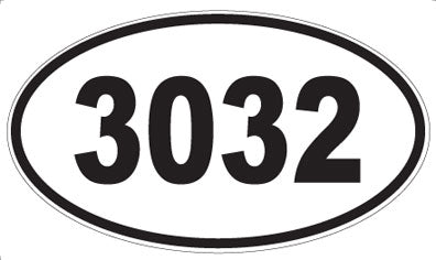 3032 - Oval Sticker