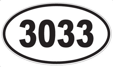 3033 - Oval Sticker