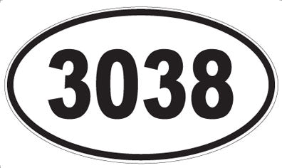 3038 - Oval Sticker