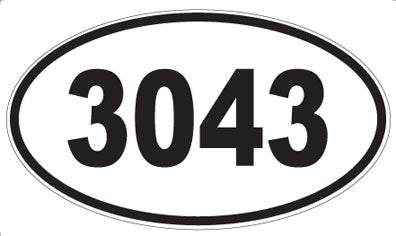 3043 - Oval Sticker