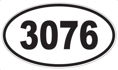 3076 - Oval Sticker
