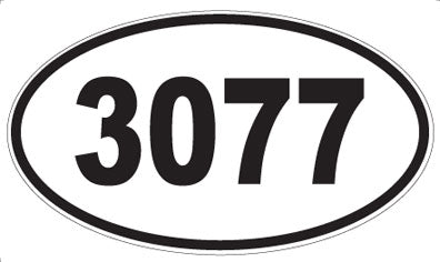 3077 - Oval Sticker