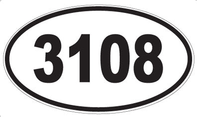 3108 - Oval Sticker