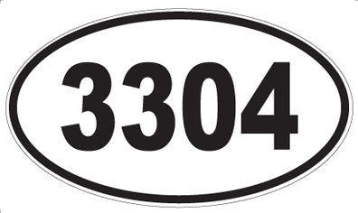 3304 - Oval Sticker