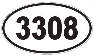 3308 - Oval Sticker