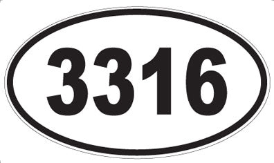 3316 - Oval Sticker
