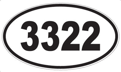 3322 - Oval Sticker