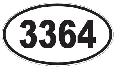 3364 - Oval Sticker
