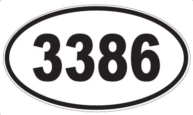 3386 - Oval Sticker