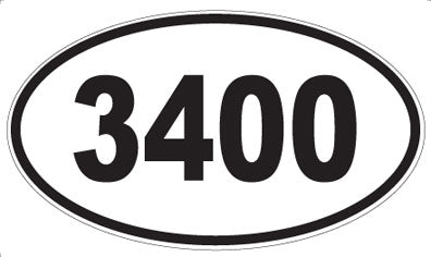 3400 - Oval Sticker