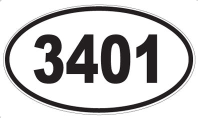 3401 - Oval Sticker