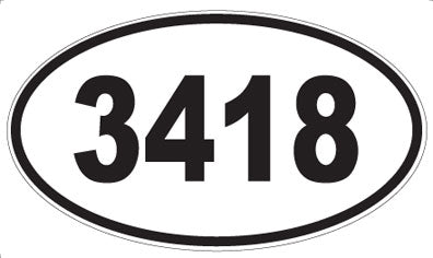 3418 - Oval Sticker
