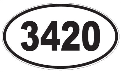 3420 - Oval Sticker